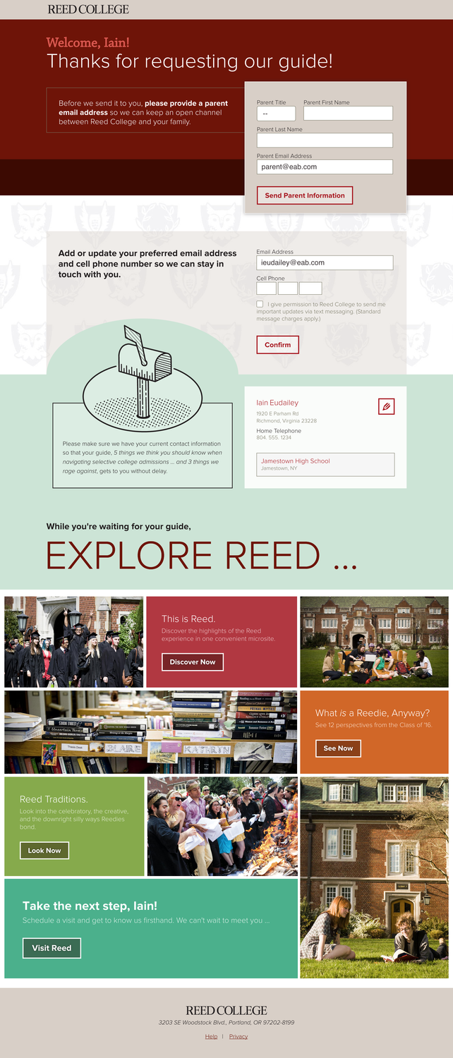Inquiry Landing Page